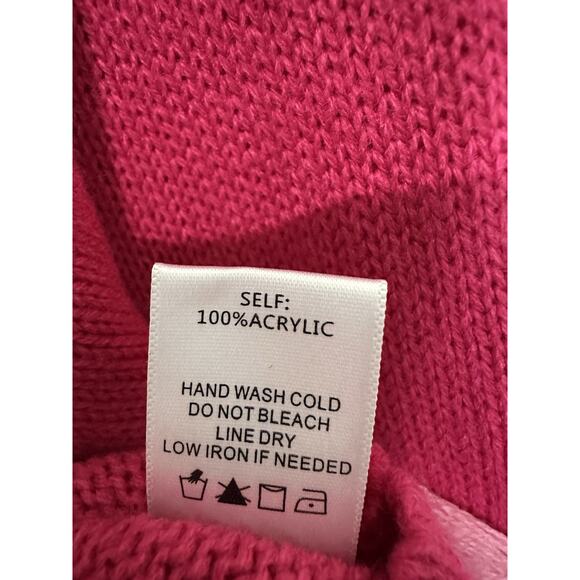 Altar'd State Pink Crew Neck Cropped Pullover Sweater w/ Flowers sz L New - Picture 3 of 7